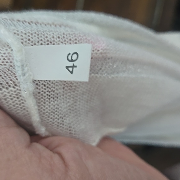 JENNIFER TATTANELLI Casini White Metallic 3/4 Sleeve Linen Sweater SZ L (46 IT) - Picture 13 of 15
